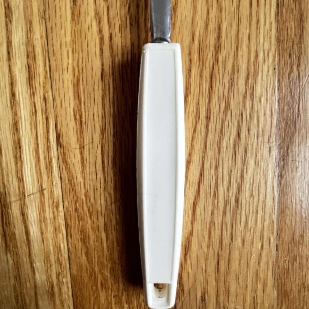 Vintage 1970's ECKO Chromium Plated Slotted Spatula Flipper White Handle MCM USA - Picture 2 of 7